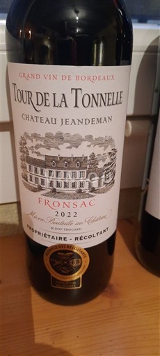 Bordeaux Fronsac Château Jeandeman Tour de la Tonnelle 2022