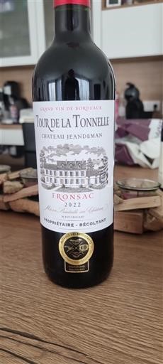 Bordo Фронсак Château Jeandeman Tour de la Tonnelle 2022