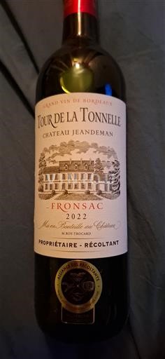 Bordeaux Fronsac Château Jeandeman Tour de la Tonnelle 2022