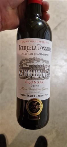 Bordeaux Fronsac Château Jeandeman Tour de la Tonnelle 2022