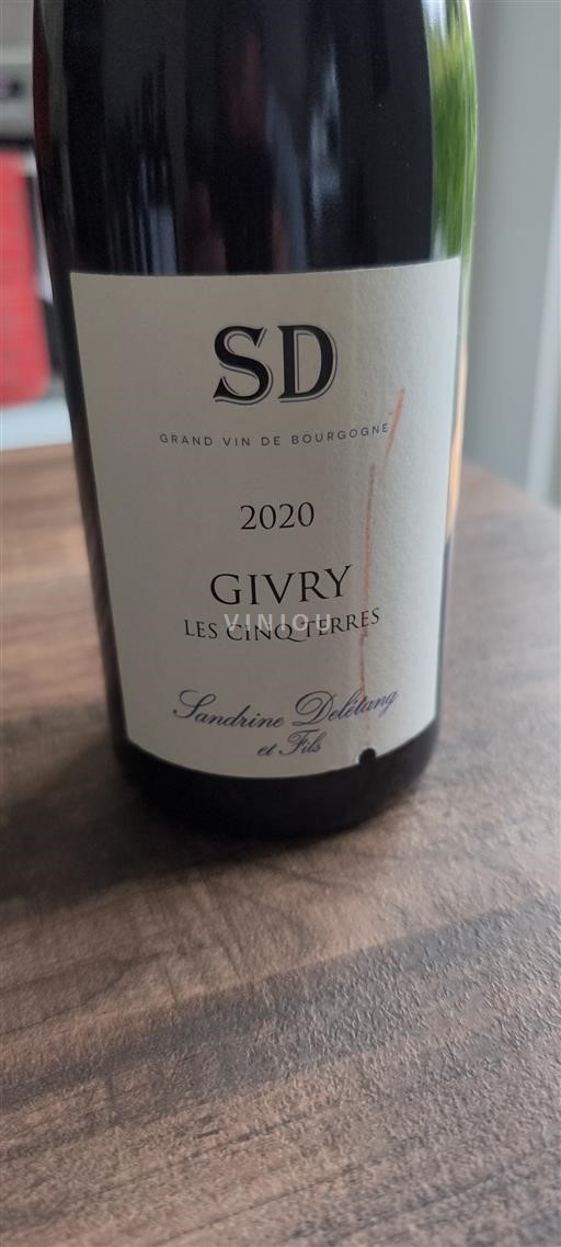 Burgundy Givry Sandrine Deletang Et Fils Les Cinq Terres 2020