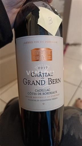 Bordeaux Côtes-de-Bordeaux Grand Cru Château Grand Bern 2017
