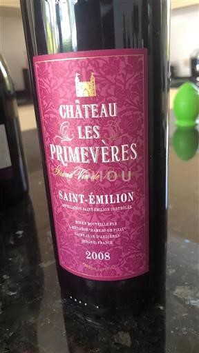 Bordeaux Saint-Émilion Château Les Primeveres 2008