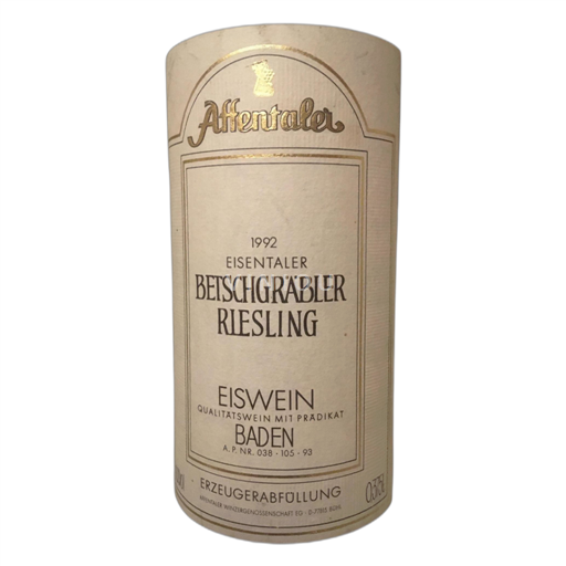 Baden Ortenau Affentaler Winzergenossenschaft Betschgraebler Riesling Eiswein 1992