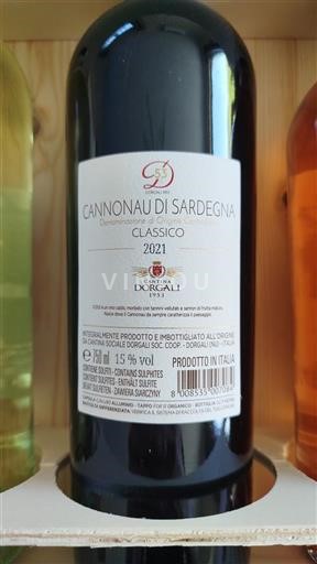 Sardinie Cannonau di Sardinie. Cantina Dorgali Classico 2021