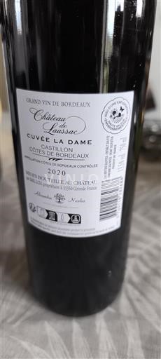 Bordeaux Castillon Côtes de Bordeaux Château Laussac La Dame 2020