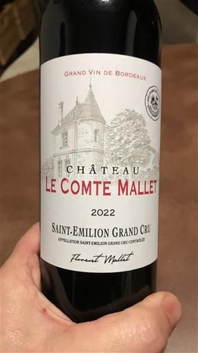 Bordeaux Saint-Émilion Grand Cru Grand Cru Château Le Comte Mallet 2022
