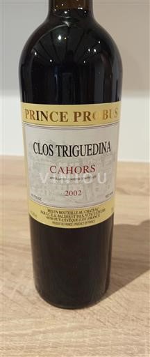 Sudoeste Cahors Clos Triguedina Prince Probus 2002