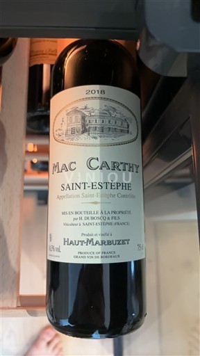 Burdeos Saint-Estèphe Mac Carthy 2018