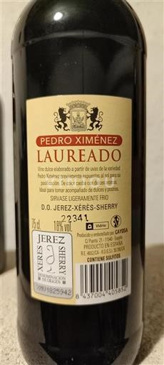 Andalusia Sherry Caydsa LAUREADO PEDRO XIMENEZ Không niên vụ