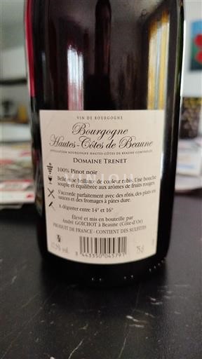 Bourgogne Hautes Côtes de Beaune Grand Cru Domaine Trenet Icke årgångsbetecknad