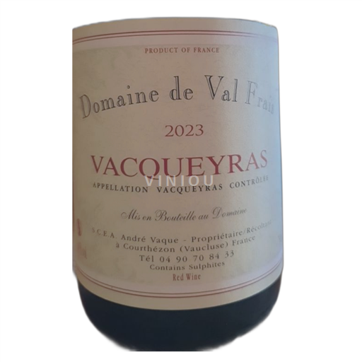 Rhône Valley Vacqueyras Domaine Val Frais 2023