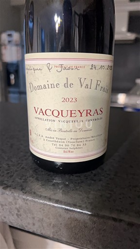 Vallée du Rhône Vacqueyras Domaine Val Frais 2023
