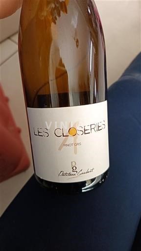 Alzacija Pinot sivi Petitau Gaubert Les Closeries Neleten.