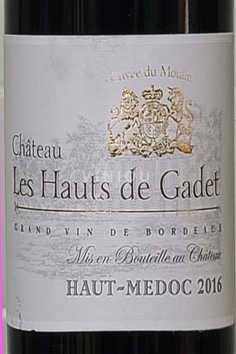 Bordeaux Haut-Médoc Château Les Hauts De Gadet 2016