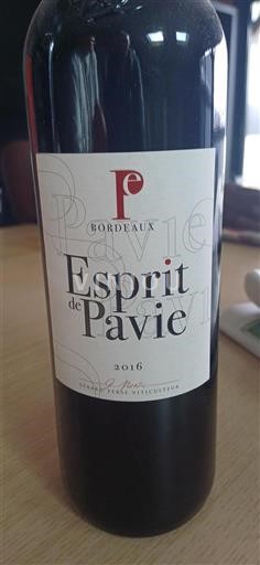 Burdeos No especificado Château Pavie Esprit de Pavie 2016