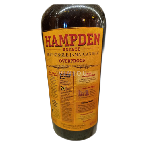 Rhum Ambré Overproof Hampden 10a Jamaïque