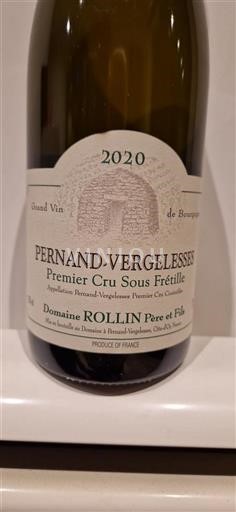 Burgund Pernand-Vergelesses Premier Cru Domaine Rollin Père Et Fils Sous Frétile 2020