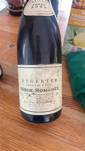 Bourgogne Vosne-Romanée Grand Cru Jeanluc Et Paul Aegerter R%c3%a9serve Personnelle 2008