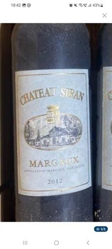 Bordeaux Margaux Château Siran 2012