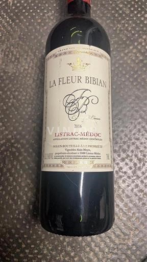 Bordeaux Listrac-Médoc La Fleur Bibian de Coeur 2016