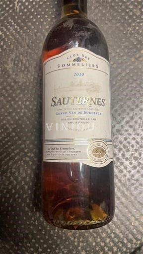 Burdeos Sauternes Club Des Sommeliers 2010