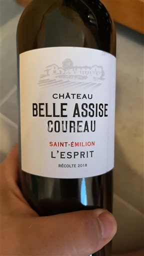 Bordeaux Saint-Émilion Château Belle Assise Coureau L'Esprit 2018