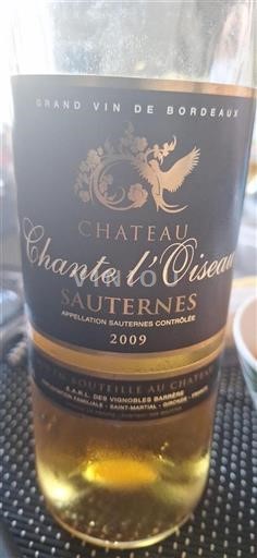 Bordeaux Sauternes Château Chanteloiseau 2009