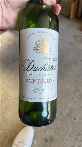Vin Rouge sec Grande Réserve Comtesse Duchâtel 2016 France Bordeaux Saint-Julien AOC