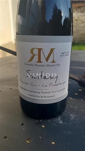 Burgundi Santenay Premier Cru Domaine Romain Moniot Nié Le Passetemps 2022