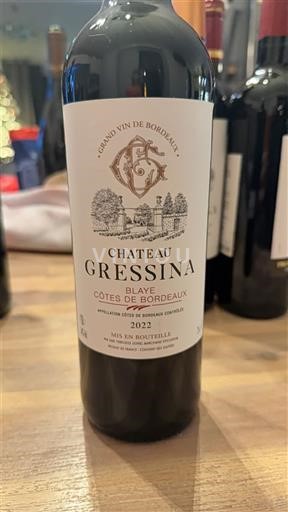 Bordeaux Blaye Côtes de Bordeaux Château Gressina 2022