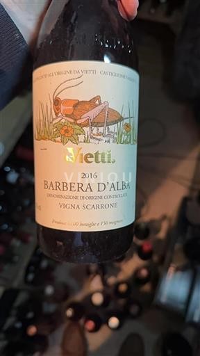 Piedmont Barbera d'Alba Vietti Vigna Scarrone 2016