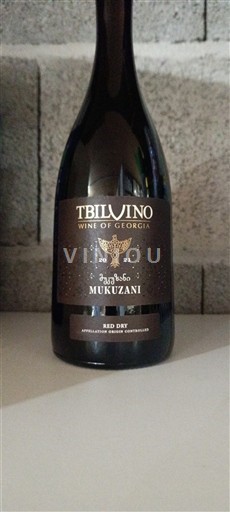 Vin Rouge sec Tbilvino 2021 Géorgie Kakheti Mukuzani