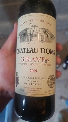 Bordéus Graves Château Doms 2009