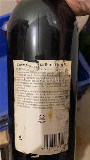 Burdeos Bordeaux Baron Philippe De Rothschild Mouton Cadet 1996