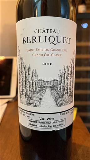 Bordéus Saint-Émilion Grand Cru Grand Cru Château Berliquet 2018