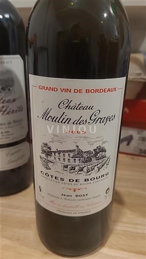Bordeaux Côtes-de-bourg Château Moulin Des Graves 2005