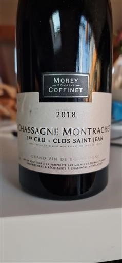 Bourgogne Chassagne-Montrachet Premier Cru Domaine Moreycoffinet Clos Saint Jean 2018