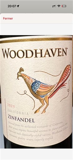 Kalifornische AVA Nicht spezifiziert Woodhaven Zinfandel 2021