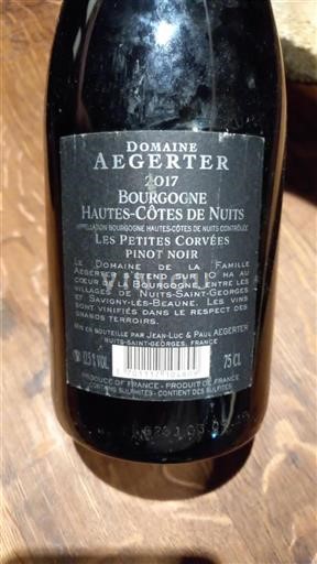Borgogna Hautes Côtes de Nuits Aegerter Les Petites Corvées 2017