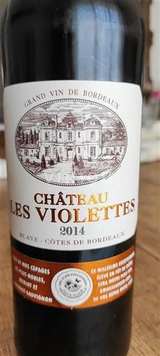 Burdeos Blaye-Côtes de Burdeos Château Les Violettes 2014