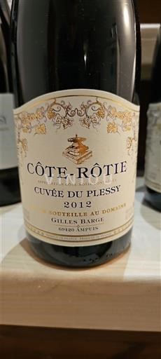 Thung lũng Rhône Côte-rôtie Domaine Gilles Barge du Plessy 2012