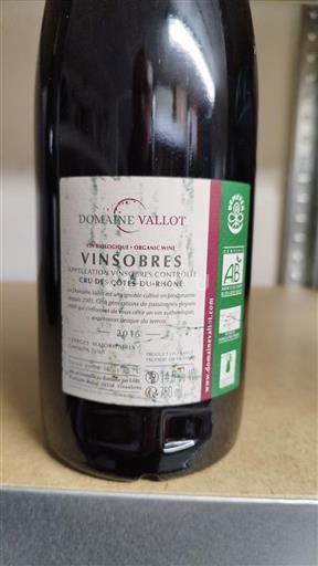 Thung lũng Rhône Vinsobres Domaine Vallot 2015