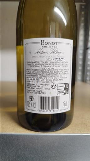 Bourgogne Mâcon och Mâcon-Villages Bonot Père & Fils 2023