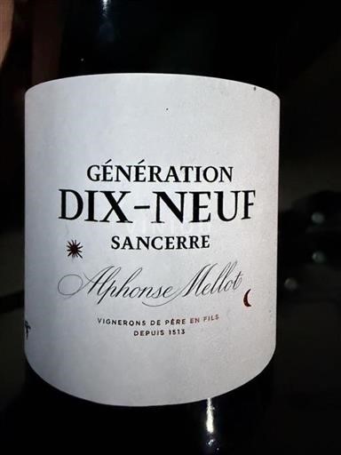 Údolí Loiry Sancerre Alphonse Mellot Génération Dix-Neuf 2015