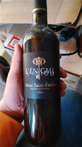 Vin Rouge sec L'énigme 2016 France Bordeaux Lussac-saint-émilion AOC
