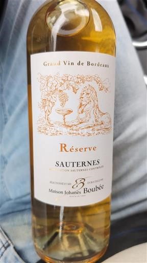 Bordeaux Sauternes Maison Johannes Boubée Réserve Icke årgångsbetecknad