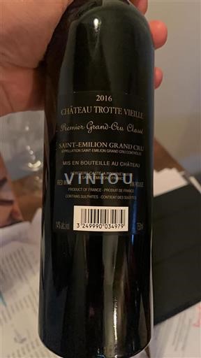 Vin Rouge sec Château Trotte Vieille 2016 France Bordeaux Saint-Émilion AOC Premier Grand Cru