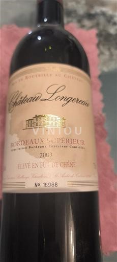 Bordeaux Bordeaux supérieur Château Longereau 2003
