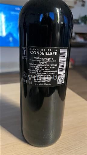 Languedoc ja Roussillon Pays d'Oc Domaine La Conseillère Tourmaline 2019
